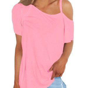 Adorable Strappy Loose Fit Cold Shoulder Top